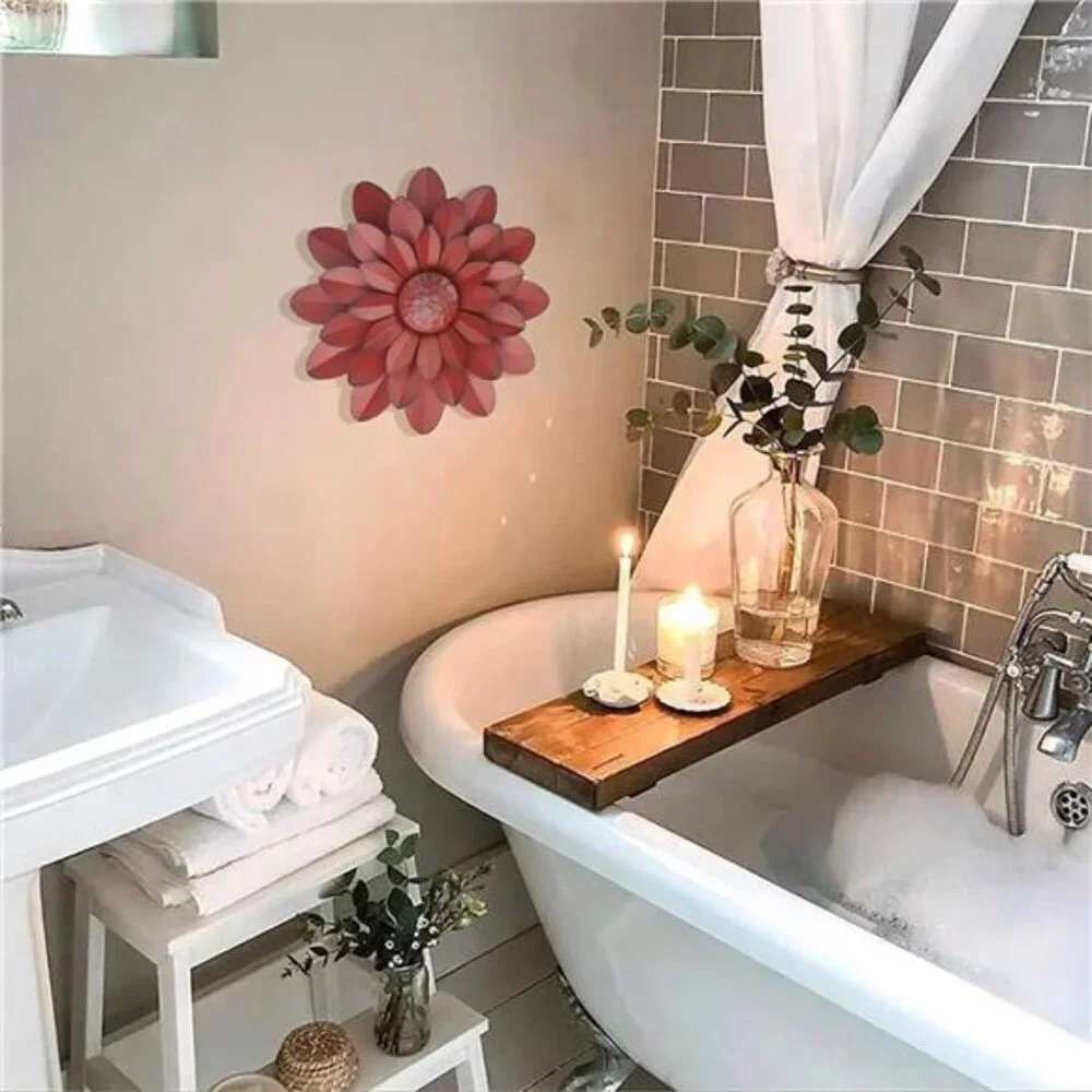 Coral Multiple Layer Metal Flower Wall Art Decor Hanging For Indoor